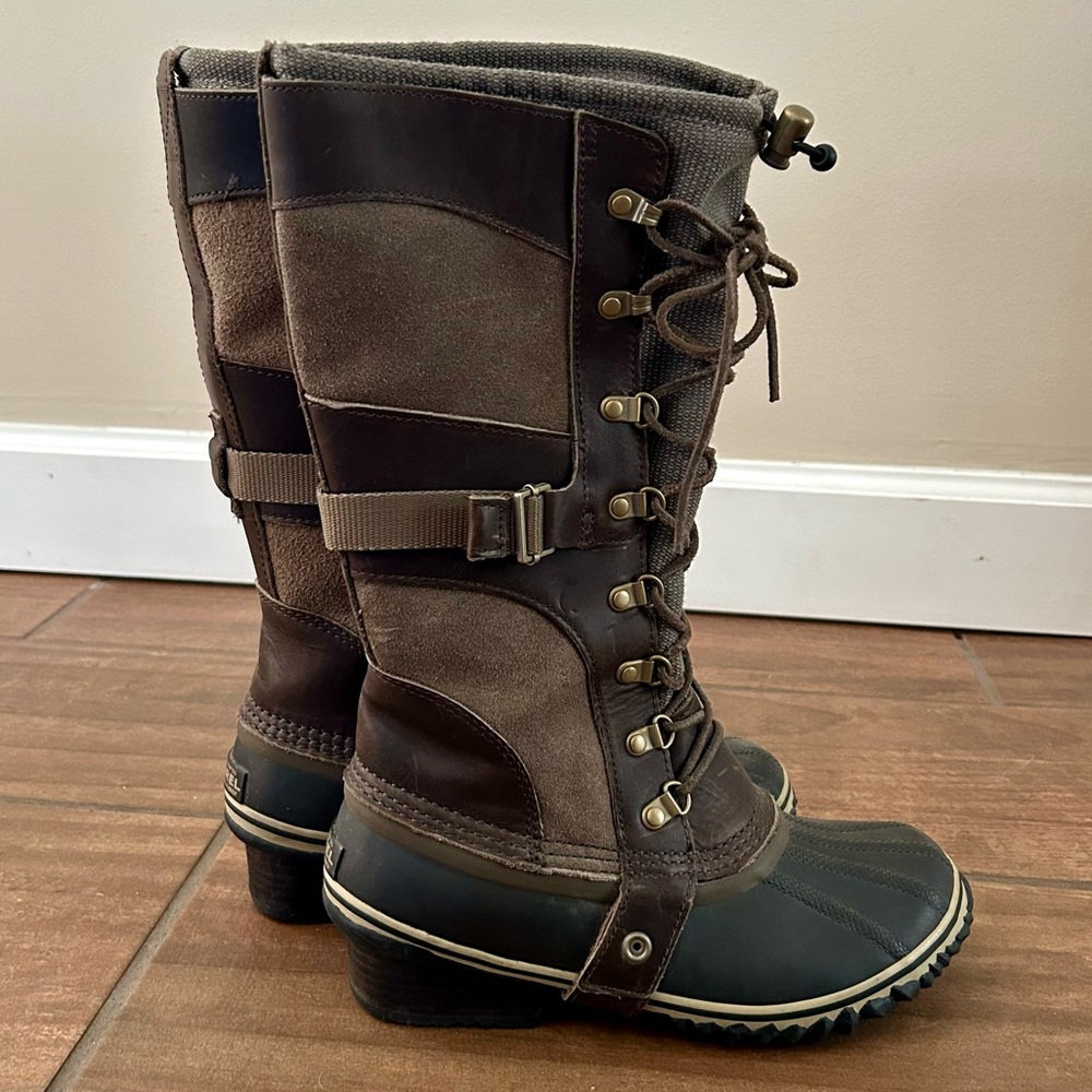 Sorel Conquest Carly Tall Lace-Up Waterproof Duck Boots